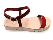 Foto von Sandalen aus Lederboden Liba Modell / Rot