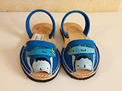 Photo of Hand-painted sandals / Electric 1