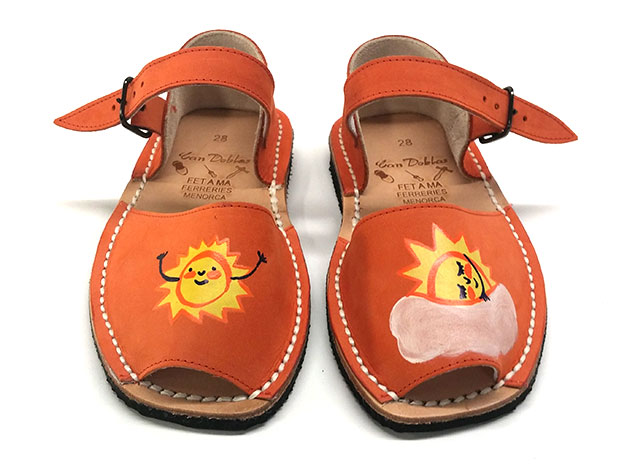 Photo of Friar painted sandals / Orange