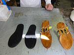 Traditional production of sandals and avarcas